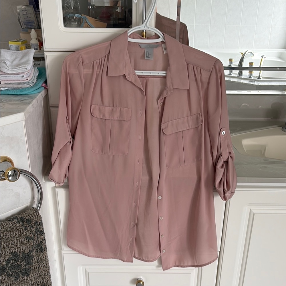 H&M Blush Pink Button-Up Shirt
